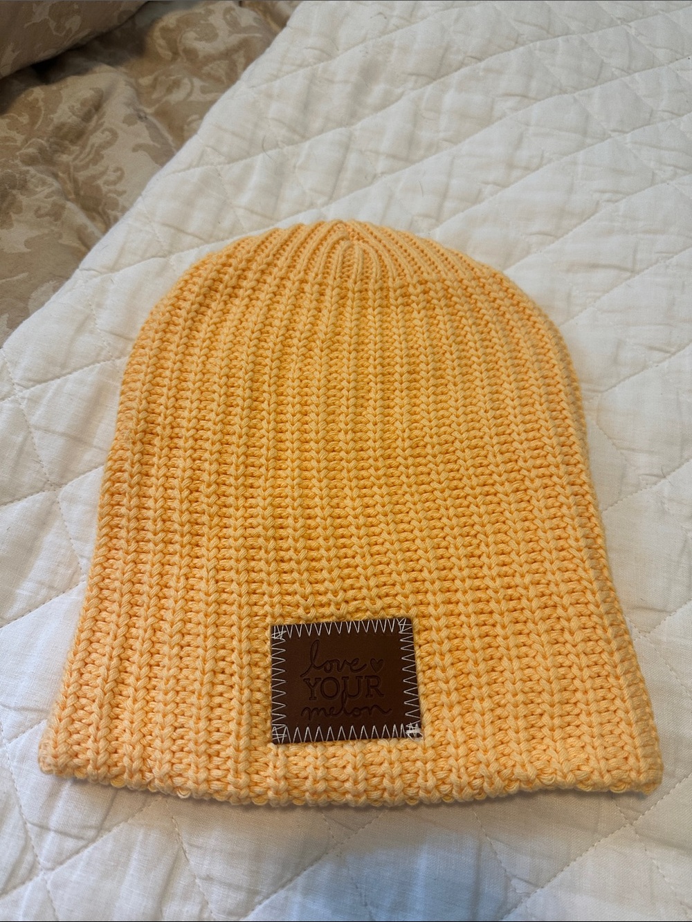 Love Your Melon Kids' Peachy Yellow Knit Beanie